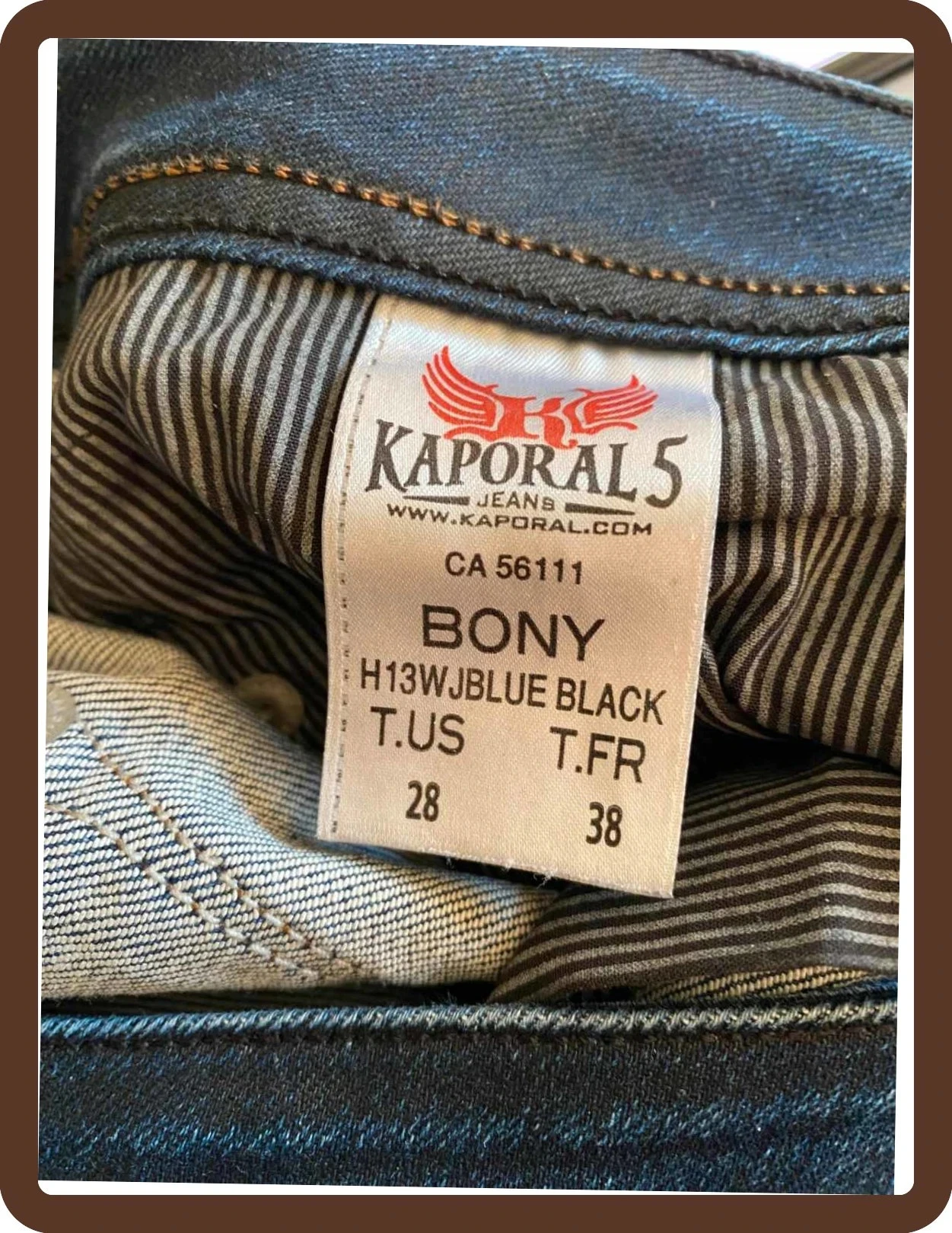 Jeans brutos retos Kaporal 5 T38 Modelo BONY Regular, denim autêntico e elástico – photo 13